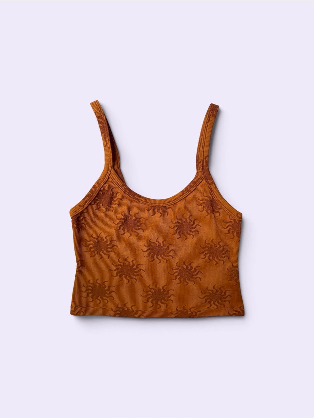 Thrills Rust Sun-Print Ribbed Tank Top